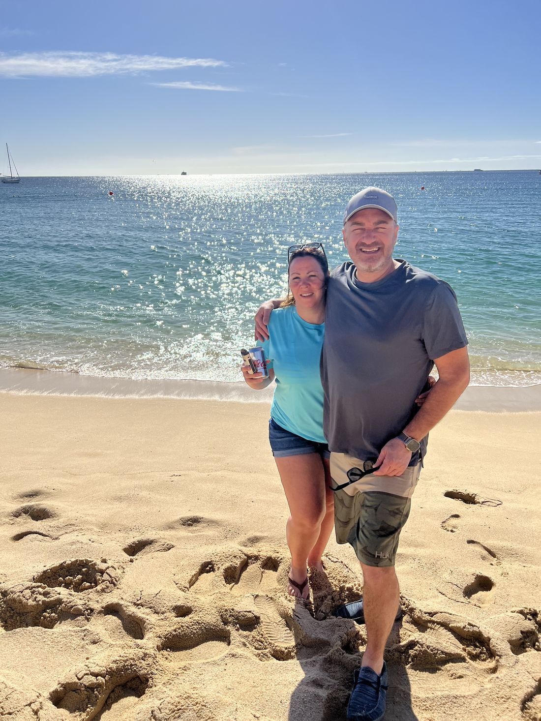 Barefoot on the sand, steps from home