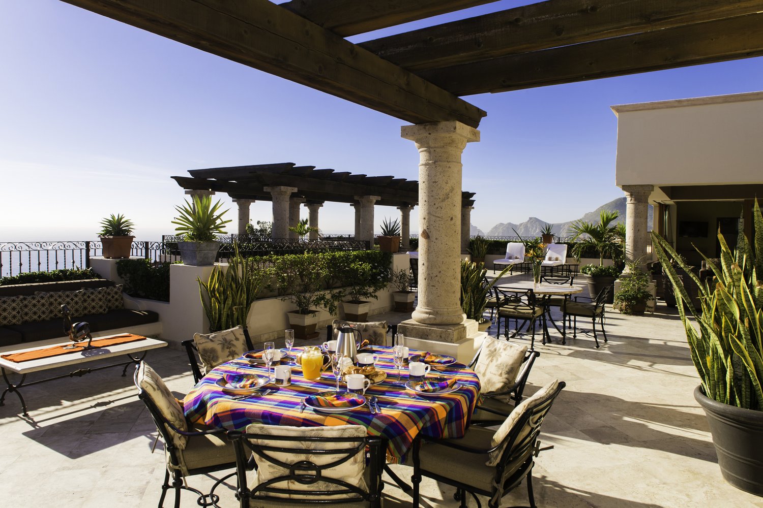 Breakfast on the terrace overlooking Cabo